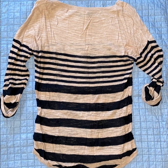 EXPRESS | Black & Gold Striped Sweater - Picture 2 of 3